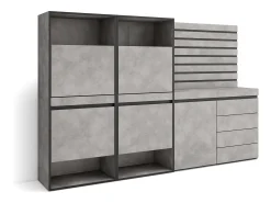 Online Sapateira, 227x35x145cm, Para quarto, dormitório, Cómoda, Tiras Deco. Madeira, Cimento Móvel De Arrumação|Sapateira