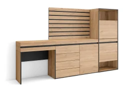 Skraut Home Móvel De Arrumação|Sapateira*Sapateira, 237x35x145cm, Para quarto, dormitório, Cómoda, Tiras Deco. Madeira, Toucador, Carvalho Natural claro