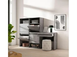 Sapateira, 190x35x145cm, Para quarto, dormitório, Toucador, Cimento*Skraut Home Discount