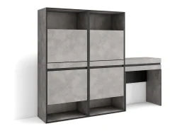 Sapateira, 190x35x145cm, Para quarto, dormitório, Toucador, Cimento*Skraut Home Discount