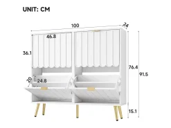 Sapateiro 100x24x91,25cm - con 4 portas de abrir - prateleira de 8 níveis - puxador de metal -*ModernLuxe Online