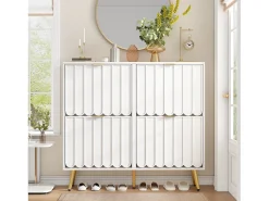 Sapateiro 100x24x91,25cm - con 4 portas de abrir - prateleira de 8 níveis - puxador de metal -*ModernLuxe Online