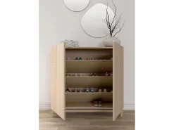 Herdasa Móvel De Arrumação|Sapateira*Sapateiro/Móvel organização - H90cm x L90cm x P27cm nogueira clara - Copenhague Natural claro