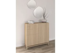 Herdasa Móvel De Arrumação|Sapateira*Sapateiro/Móvel organização - H90cm x L90cm x P27cm nogueira clara - Copenhague Natural claro