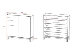 Herdasa Móvel De Arrumação|Sapateira*Sapateiro/Móvel organização - H90cm x L90cm x P27cm nogueira clara - Copenhague Natural claro