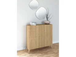 Sapateiro/Móvel organização - H87cm x L90cm x P27cm chêne dore – Bergen^Herdasa Clearance