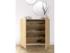 Sapateiro/Móvel organização - H87cm x L90cm x P27cm chêne dore – Bergen^Herdasa Clearance