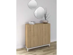 Best Sapateiro/Móvel organização - H90cm x L90cm x P27cm carvalho dourado pernas - Copenhague Móvel De Arrumação|Sapateira