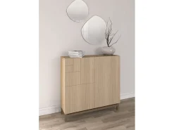 Herdasa Móvel De Arrumação|Sapateira*Sapateiro/Móvel organização - H90cm x L90cm x P27cm nogueira clara pernas moca - Copenhague Castanho