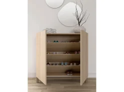 Herdasa Móvel De Arrumação|Sapateira*Sapateiro/Móvel organização - H90cm x L90cm x P27cm nogueira clara pernas moca - Copenhague Castanho