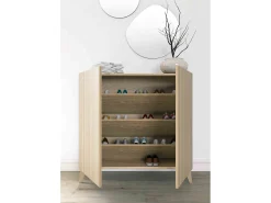 Sapateiro/Móvel organização - H87cm x L90cm x P27cm chêne portas impression serrado - Sunne^Herdasa Clearance
