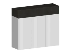 ScarpIera Dcanestrell, Suporte para sapatos com economia de espaço com 4 portas, Armário de entrada multifuncional, 114x38h100 cm, Branco e Ardósia*Dmora Hot