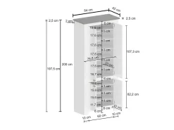 ScHarpeira Dcicerell, Suporte para sapatos com economia de espaço com 4 portas, Armário de entrada multifuncional, 84x42h200 cm, Branco e Ardósia^Dmora Online