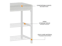 Vicco Móvel De Arrumação|Sapateira*Schuhbank 80x30x52 borneo Branco