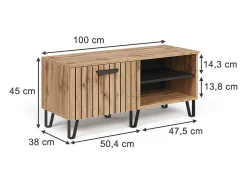 Vicco Móvel De Arrumação|Sapateira*Schuhbank carvalho wotan 100x38x45 amber Natural escuro
