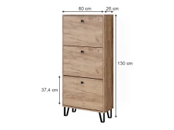 Vicco Móvel De Arrumação|Sapateira*Schuhkipper carvalho goldkraft 130x26x60 siri Natural escuro