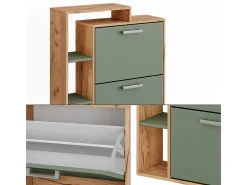 Vicco Móvel De Arrumação|Sapateira*Schuhkipper carvalho/ goldkraft 80x24.2x90 orlando Verde
