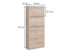 Vicco Móvel De Arrumação|Sapateira*Schuhkipper sonoma 59x22x137 gizmo Natural claro