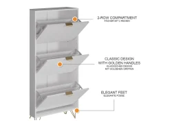 Vicco Móvel De Arrumação|Sapateira*Schuhschrank 60x23.5x128.5 helge Branco