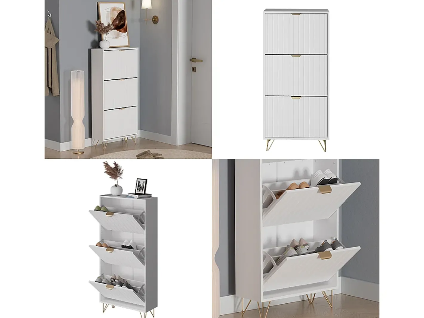Vicco Móvel De Arrumação|Sapateira*Schuhschrank 60x23.5x128.5 helge Branco