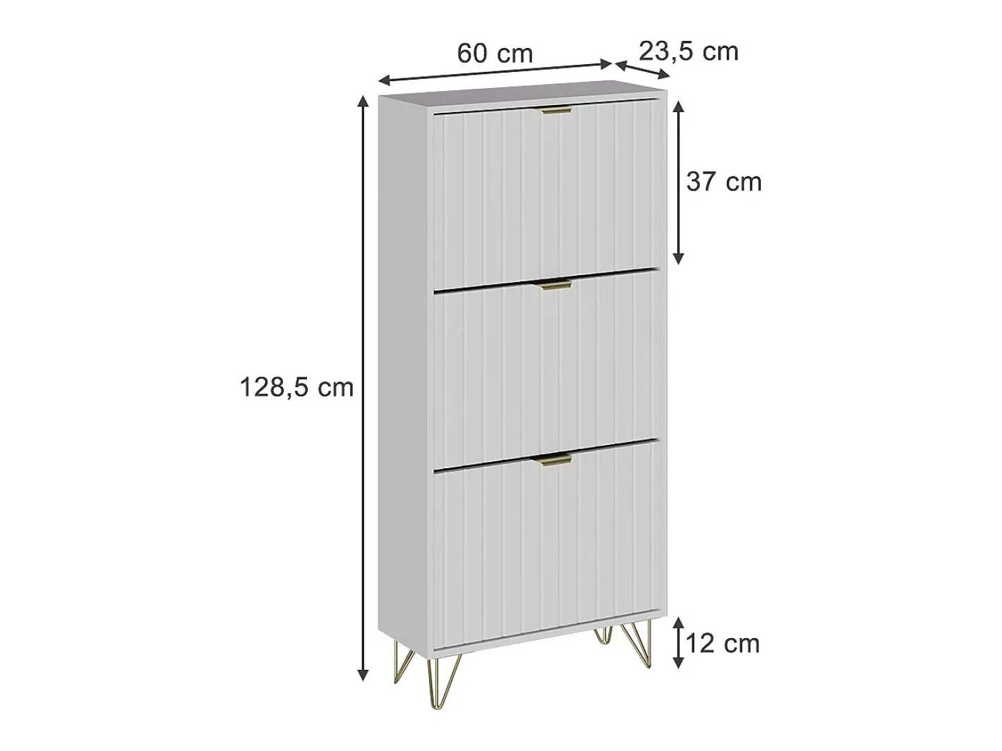 Vicco Móvel De Arrumação|Sapateira*Schuhschrank 60x23.5x128.5 helge Branco