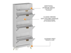 Vicco Móvel De Arrumação|Sapateira*Schuhschrank 60x23.5x145 helge Branco
