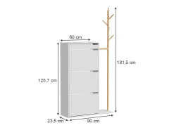Vicco Móvel De Arrumação|Sapateira*Schuhschrank 90x30x181.5 ivo Branco