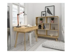 Loft24 Consola*Secretária com 2 portas em nogueira e aglomerado branco Natural claro