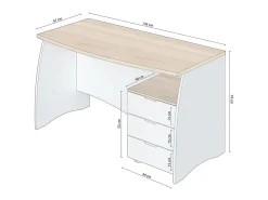 Secretária Elan 3 gavetas*duehome Sale
