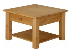 Selma | Mesa de centro com 1 gaveta em pinho cinzento^Loft24 New
