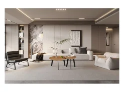 Set de 2 mesas de centro TUNIS – Cor madeira de mangueira – MDF & metal – Estilo industrial e harmonioso^Meublorama Online