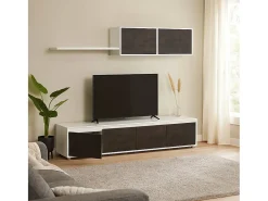 Sistema de parede Damatte, móvel de sala de TV, composição de conjunto de sala, conjunto de sala com móvel de parede, 200x41h43 cm, e Ã