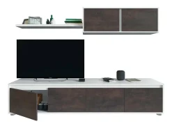 Sistema de parede Damatte, móvel de sala de TV, composição de conjunto de sala, conjunto de sala com móvel de parede, 200x41h43 cm, e Ã