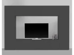 Sistema de parede Dgirm, conjunto de sala de TV com 4 portas, móveis de sala multiuso, 100% Fabricado na Itália, 260x30h180 cm, Antracite*Dmora Clearance