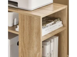 Sobuy Mesa De Apoio*armário baixo, Armário com rodas, armário multifuncional FBT34-N Natural claro