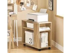 Sobuy Mesa De Apoio*armário baixo, Armário com rodas, armário multifuncional FBT34-N Natural claro