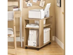 Sobuy Mesa De Apoio*armário baixo, Armário com rodas, armário multifuncional FBT34-N Natural claro