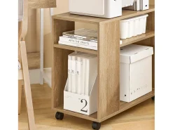 Sobuy Mesa De Apoio*armário baixo, Armário com rodas, armário multifuncional FBT34-N Natural claro