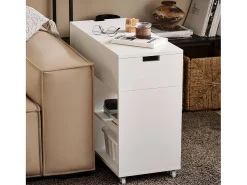 Sobuy Mesa De Apoio*armário baixo, Armário com rodas, armário multifuncional FBT134-W Branco