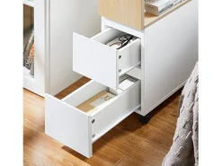 Sobuy Mesa De Apoio*armário baixo, Armário com rodas, armário multifuncional FBT155-WN Branco