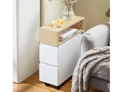 Sobuy Mesa De Apoio*armário baixo, Armário com rodas, armário multifuncional FBT155-WN Branco