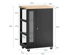 armário de cozinha, carrinho de cozinha, carrinho de cozinha com rodas FKW75-SCH*Sobuy Outlet