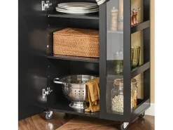 armário de cozinha, carrinho de cozinha, carrinho de cozinha com rodas FKW75-SCH*Sobuy Outlet