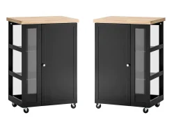 armário de cozinha, carrinho de cozinha, carrinho de cozinha com rodas FKW75-SCH*Sobuy Outlet
