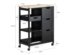 armário de cozinha, carrinho de cozinha, carrinho de cozinha com rodas FKW79-SCH Móvel De Arrumação