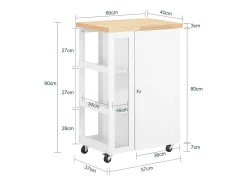 armário de cozinha, carrinho de cozinha, carrinho de cozinha com rodas FKW75-WN^Sobuy Online