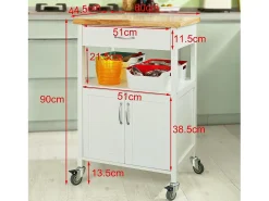 armário de cozinha, carrinho de cozinha, carrinho de cozinha com rodas FKW22-WN^Sobuy Discount