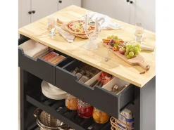 armário de cozinha, carrinho de cozinha, carrinho de cozinha com rodas FKW74-SCH^Sobuy Hot