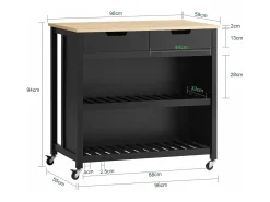 armário de cozinha, carrinho de cozinha, carrinho de cozinha com rodas FKW74-SCH^Sobuy Hot