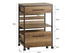 armário de cozinha, carrinho de cozinha, carrinho de cozinha com rodas FKW118-PF^Sobuy Outlet